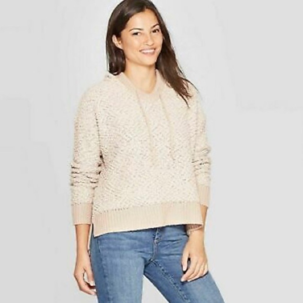 Knox Rose Tan Cozy Sherpa Pullover Hoodie XS